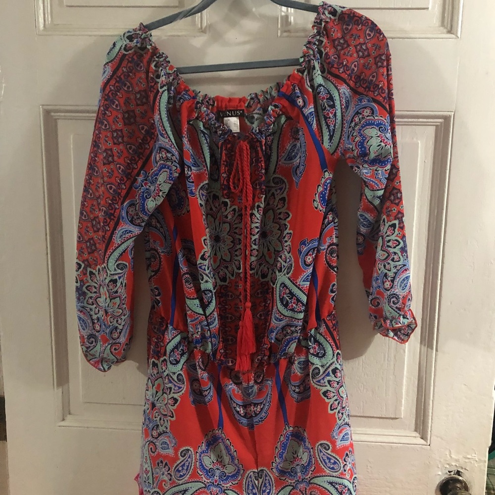 Pink paisley romper